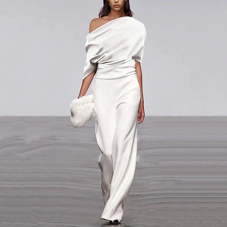 Elegant Jumpsuit with One-Shoulder Neckline for Women